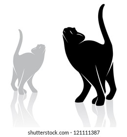 Vector of a cat on white background. Pet. Animal. Easy editable layered vector illustration.