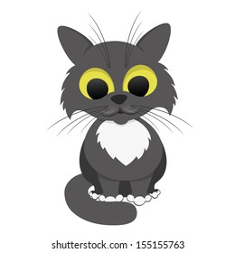 Vector. Cat on white background.