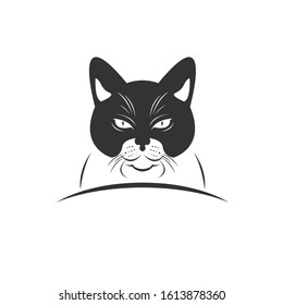 Vector of cat  on a white background, Animal. Pet. Easy editable layered  illustration. symbol. logo. icon. Mammals