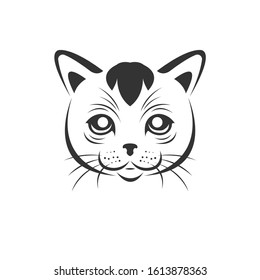 Vector of cat  on a white background, Animal. Pet. Easy editable layered  illustration. symbol. logo. icon. Mammals