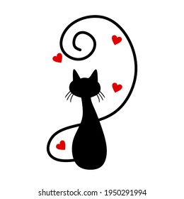 Vector cat on white background. cats are cute animals. Vector illustration.