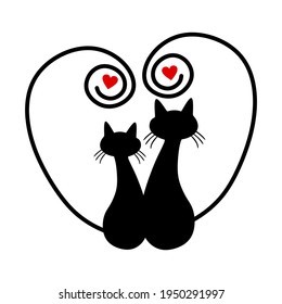 Vector cat on white background. cats are cute animals. Vector illustration.