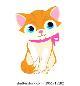 Vector cat on white background. cats are cute animals. Vector illustration.