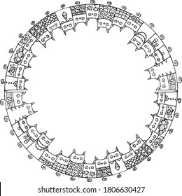 Vector CAT pattern circle  background