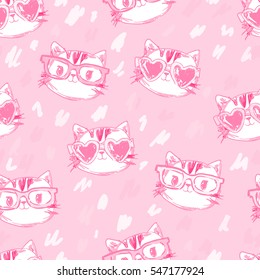 vector cat pattern, cat illustration seamless, Graphic Design Home textiles