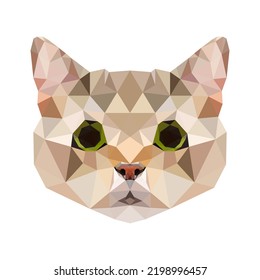 vector cat in polygon pattern Triangular animal vector illustration for print on t-shirts and posters. Geometric low poly design illustration. Cat icon. Kitten isolated element.
