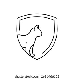 Ilustración de protección o escudo de gato de Vector