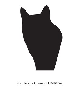 vector cat silhouette black head portrait profile logotype illustration icon background company logo