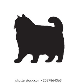 Vector Cat Silhouette - Ideal for Digital and Print Designs
