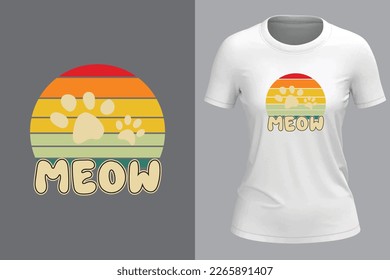 Vector cat t shirt design for woman