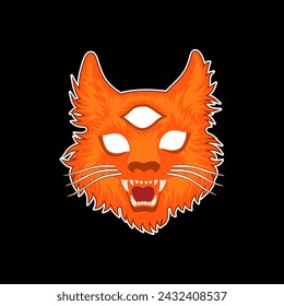 vector cat for tshirt or logo design