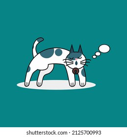 vector cat waking up from sleep is suitable for you cat lovers because it is cute