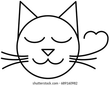 Vector cat with whiskers