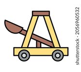 Vector Catapult Filled Outline Icon Design

