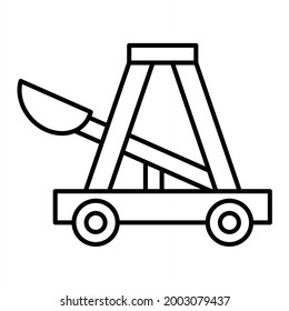 Vector Catapult  Outline Icon Design
