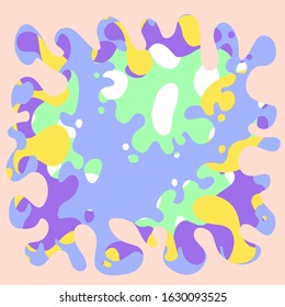 Vector catchy background from bright ink spots. Stain, liquid, stains, ink, bubbles. Easy to use for various thematic illustrations. For advertising, sales, invitations, banners and more.