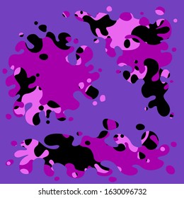 Vector catchy background from bright ink spots. Stain, liquid, stains, ink, bubbles. Easy to use for various thematic illustrations. For advertising, sales, invitations, banners and more.