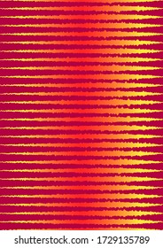Vector catchy background in the form of chaotic lines. Suitable for A4 format. Fashionable illustration in fiery shades similar to radio waves, strings or claw marks. Perfect for your design.