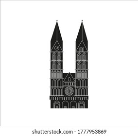vector cathedral, city of bremen in germany. illustration for web and mobile design.