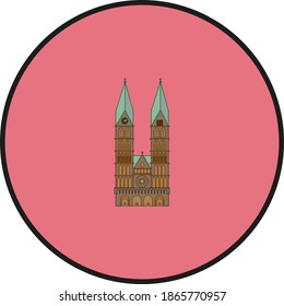 vector cathedral, city of bremen in germany. illustration for web and mobile design.