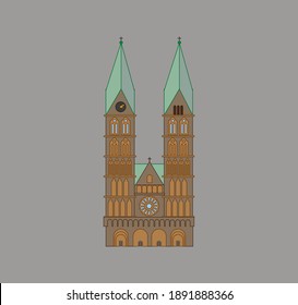 vector cathedral, city of bremen in germany. illustration for web and mobile design.