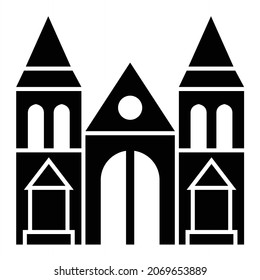 Vector Cathedral Glyph Icon Design
