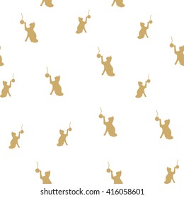 vector Cats and Ball of wool seamless pattern eps10