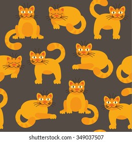 Vector cats design. Vector cat seamless. Vector cat pattern template.