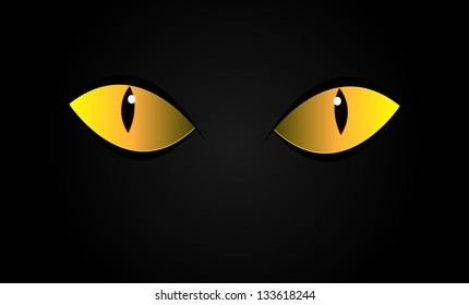 Vector Cats Eyes Dark Night Isolation Stock Vector (Royalty Free ...