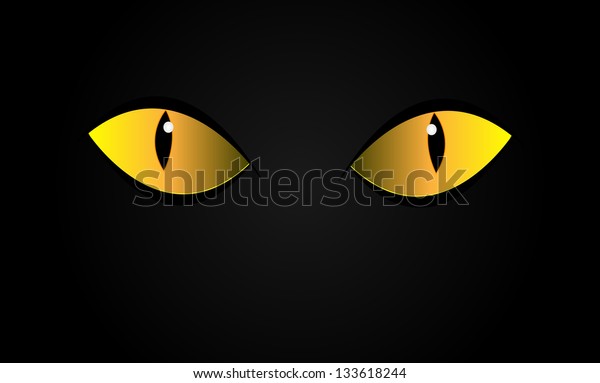 Vector Cats Eyes Dark Night Isolation Stock Vector (Royalty Free ...