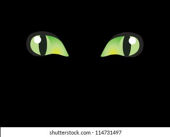 vector cats eyes in darkness