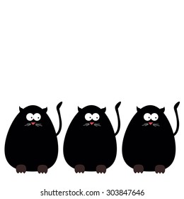 vector cats funny eyes tail legs claws