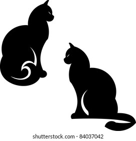 Vector cats illustration isolated on white