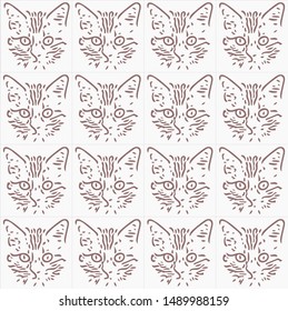 vector cats pattern and background.