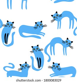 Vector cats pattern. Great for stationery or school related designs, fabrics, baby and childrens clothing etc.
