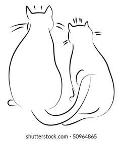 vector cats sketch