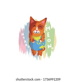 is a vector of cats that boasted to embrace a planet that is the earth which indicates that cats also love he earth