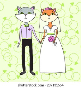 vector cat's wedding