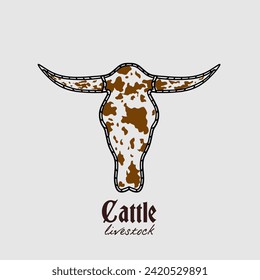 vector of cattle pattern with rope 