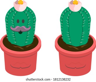 Vector de catus con bigote y sin él.