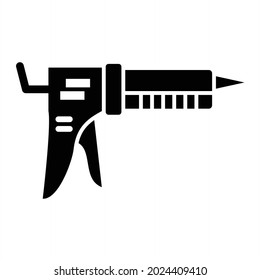 Vector Caulk Gun Glyph Icon Design
