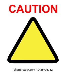 Vector Caution Blank Sign, isolated on white background