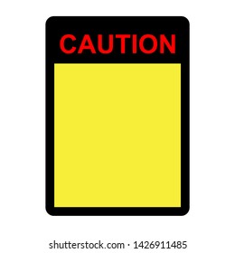 Vector Caution Blank Sign, isolated on white background