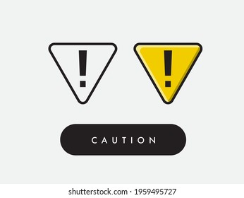 Vector caution exclamation mark sign icon illustration