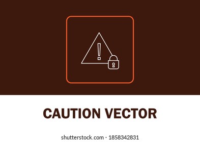 Vector of caution icon. Isolated on dark background. For designer.