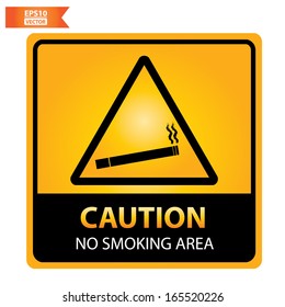 Vector: Caution no smoking area sign. Eps10.