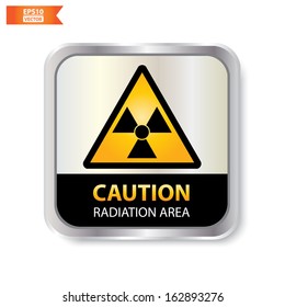 Vector : Caution with radiation area text and sign isolated. Eps10.