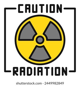 Vector Caution Radiation - Warning sign concept colored icon or symbol