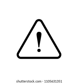 Vector Caution Warning Sign, Triangle and Exclamation Point, Outline Icon.