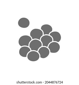 Vector caviar, reptile egg, cell grey icon.